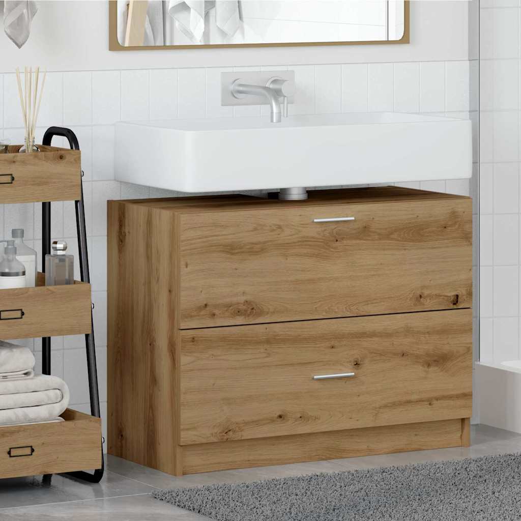 Badkamer Kast Artisan Eiken 78 x 37 x 59 cm Bewerkt hout is nu te koop bij PeponiXL, paradijselijk wonen!