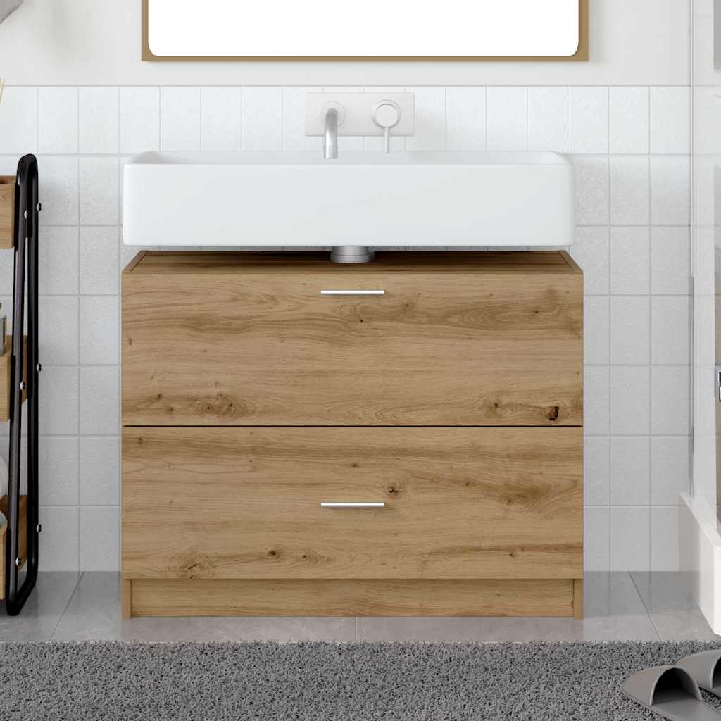 Badkamer Kast Artisan Eiken 78 x 37 x 59 cm Bewerkt hout is nu te koop bij PeponiXL, paradijselijk wonen!