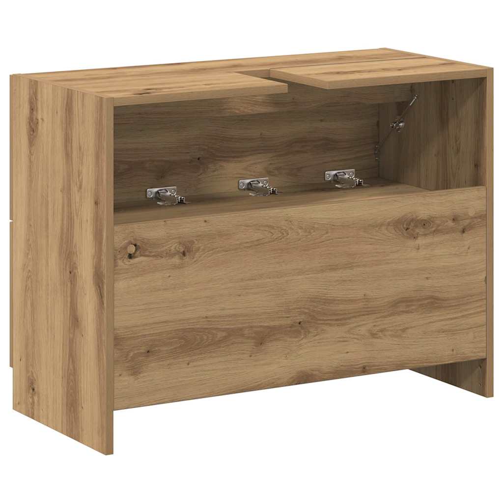 Badkamer Kast Artisan Eiken 78 x 37 x 59 cm Bewerkt hout is nu te koop bij PeponiXL, paradijselijk wonen!
