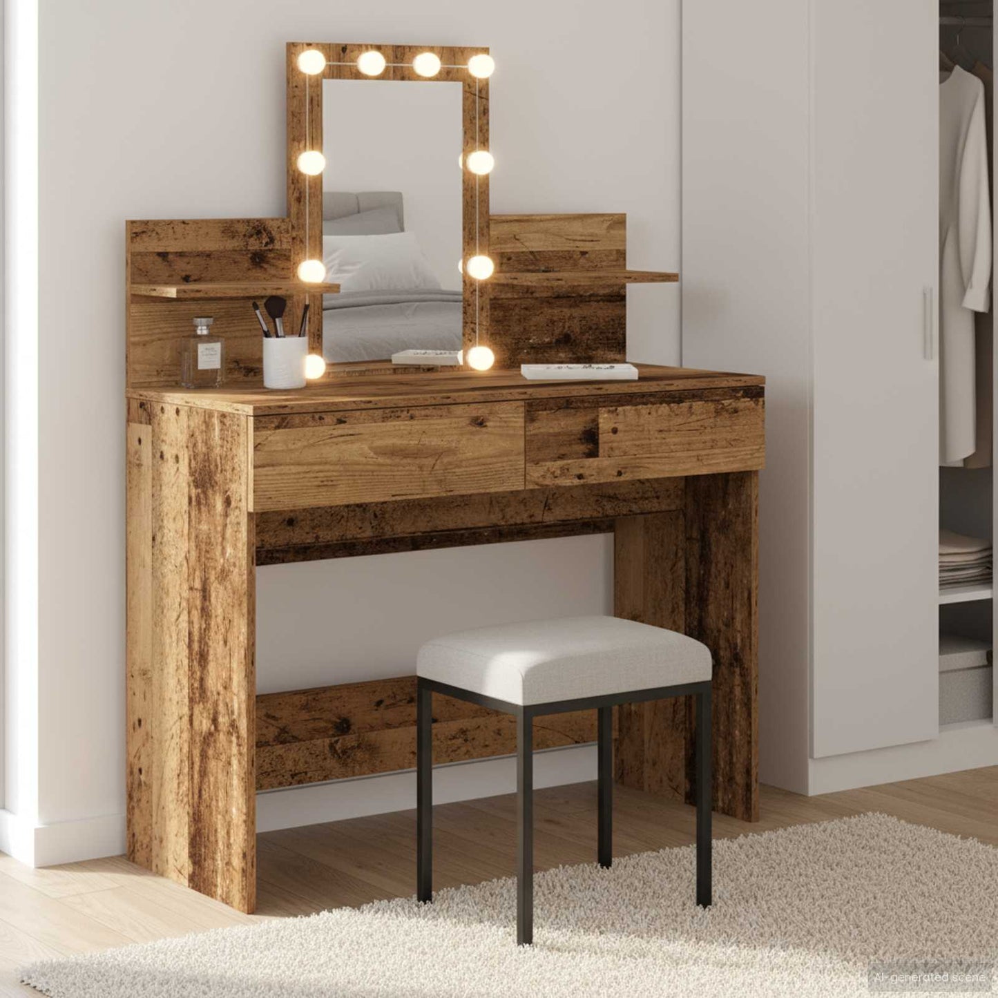 Plafondtafel met lade Oudhout 100 x 40 x 130 cm Bewerkt hout is nu te koop bij PeponiXL, paradijselijk wonen!