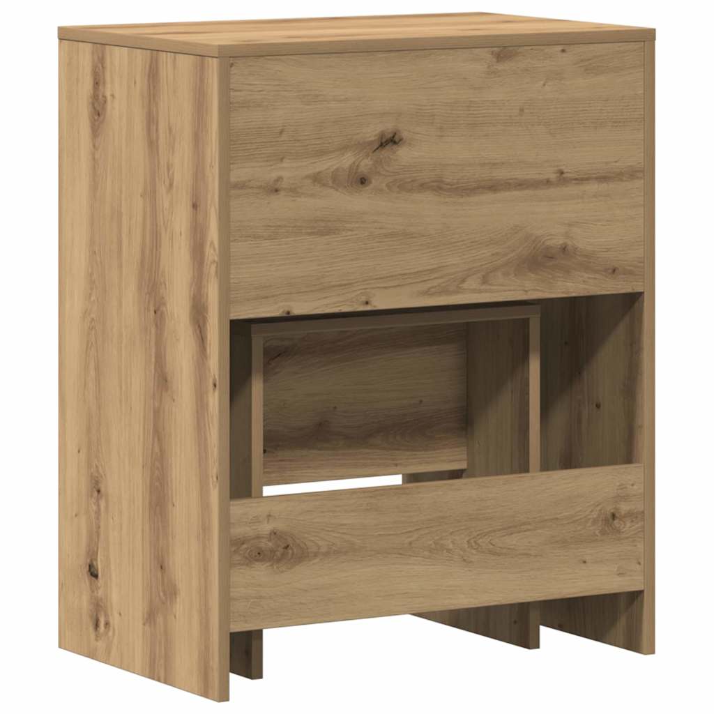 Kaptafel artisanaal eikenkleurig 60 x 40 x 75 cm Bewerkt hout is nu te koop bij PeponiXL, paradijselijk wonen!