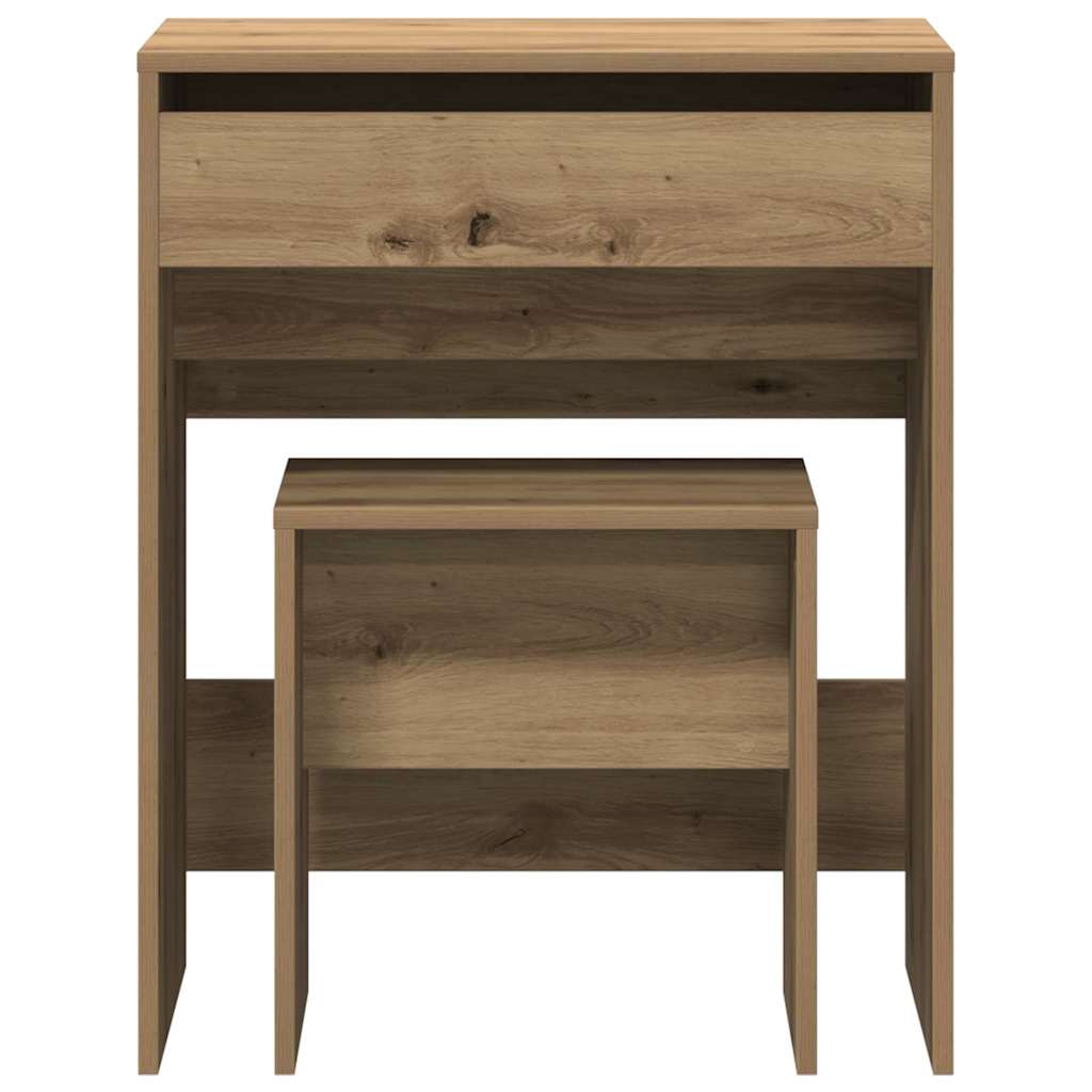 Kaptafel artisanaal eikenkleurig 60 x 40 x 75 cm Bewerkt hout is nu te koop bij PeponiXL, paradijselijk wonen!