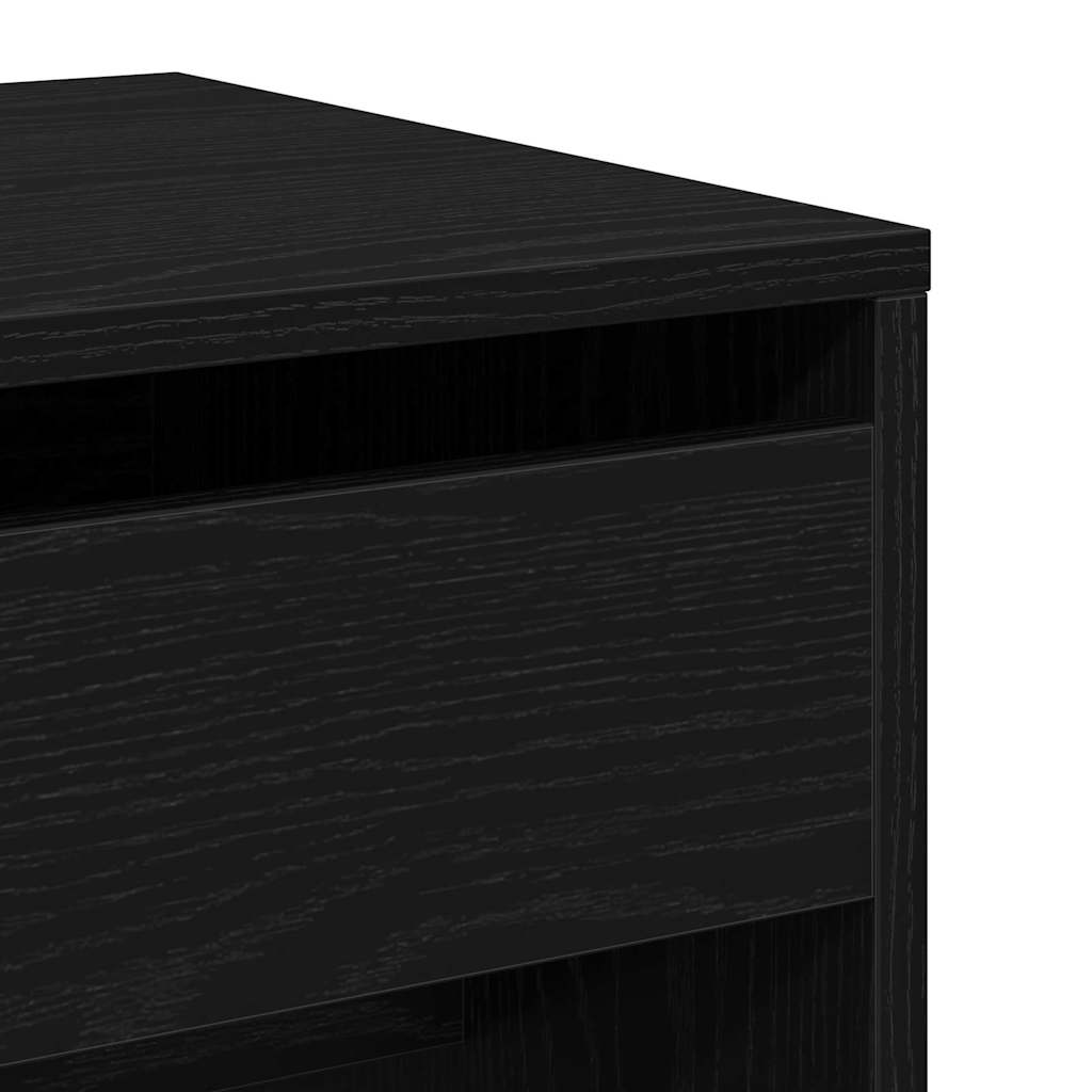 Kaptafel met lade Zwart eiken 60 x 40 x 75 cm Bewerkt hout is nu te koop bij PeponiXL, paradijselijk wonen!