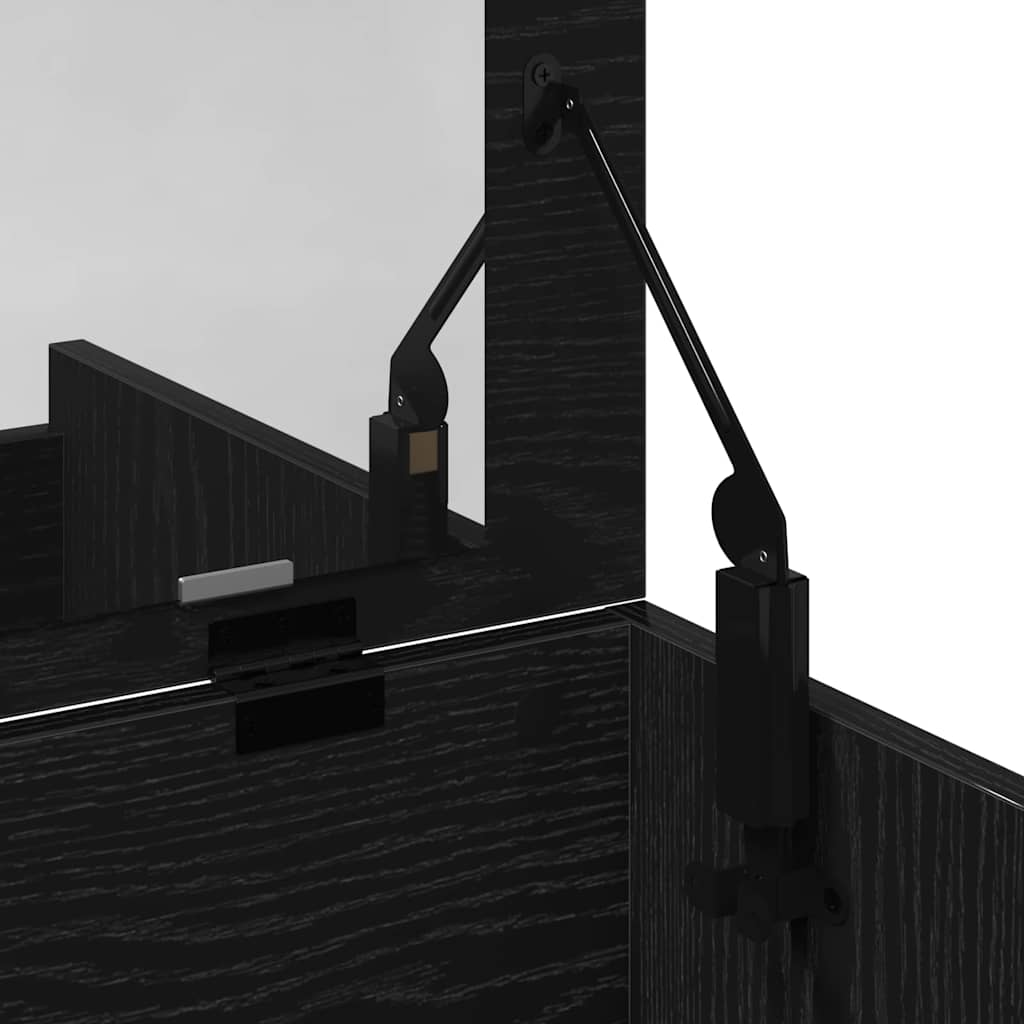 Kaptafel met lade Zwart eiken 60 x 40 x 75 cm Bewerkt hout is nu te koop bij PeponiXL, paradijselijk wonen!