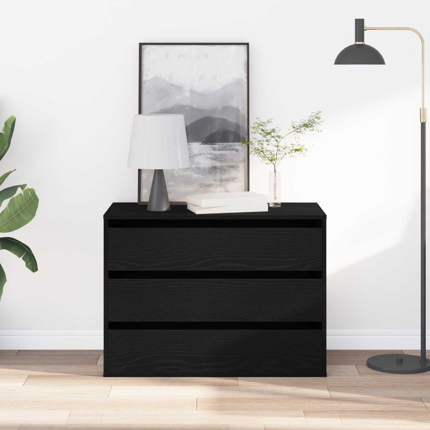Ladenkast met lade Zwart 80 x 41 x 58 cm Bewerkt hout is nu te koop bij PeponiXL, paradijselijk wonen!
