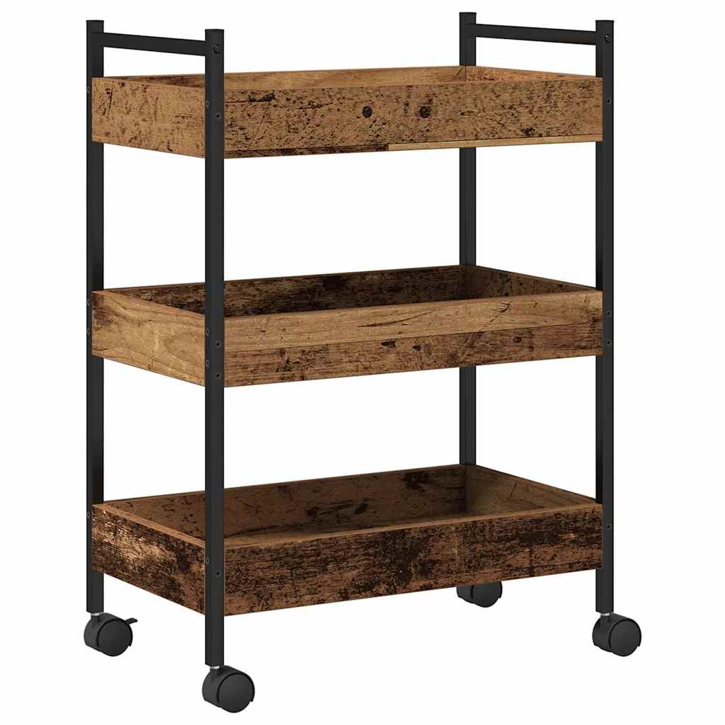 Keuken Trolley Oud hout 50 x 30 x 70 cm Bewerkt hout is nu te koop bij PeponiXL, paradijselijk wonen!