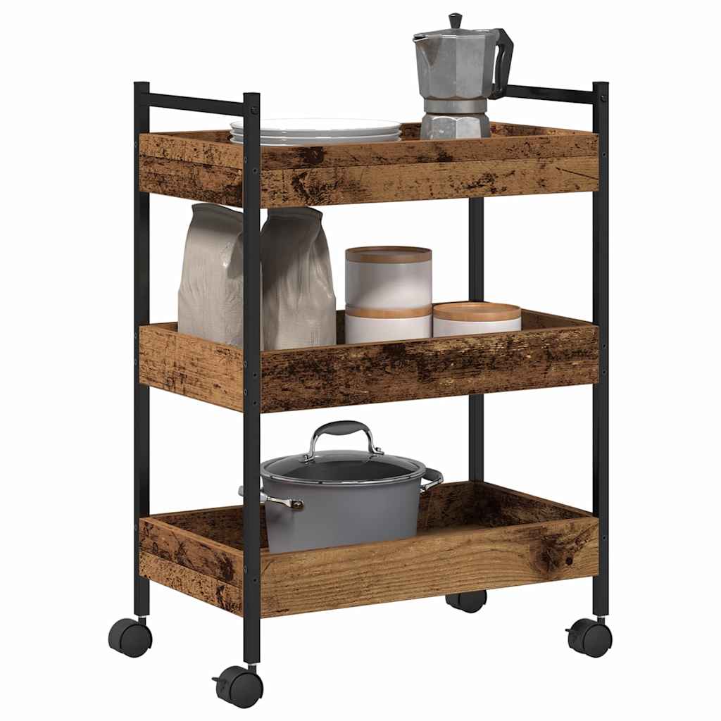 Keuken Trolley Oud hout 50 x 30 x 70 cm Bewerkt hout is nu te koop bij PeponiXL, paradijselijk wonen!