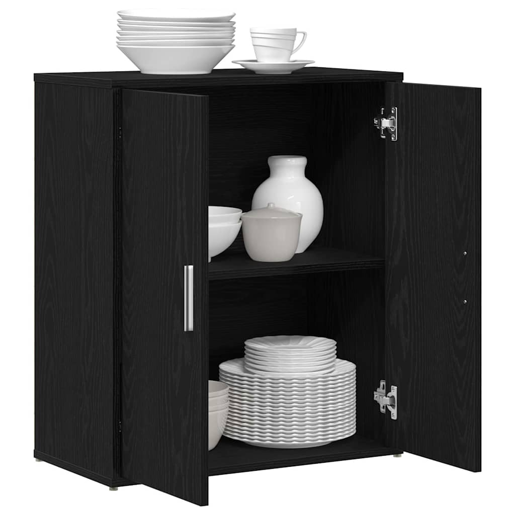 Dressoir Zwart Eiken 60x31x70 cm Engineered Wood is nu te koop bij PeponiXL, paradijselijk wonen!