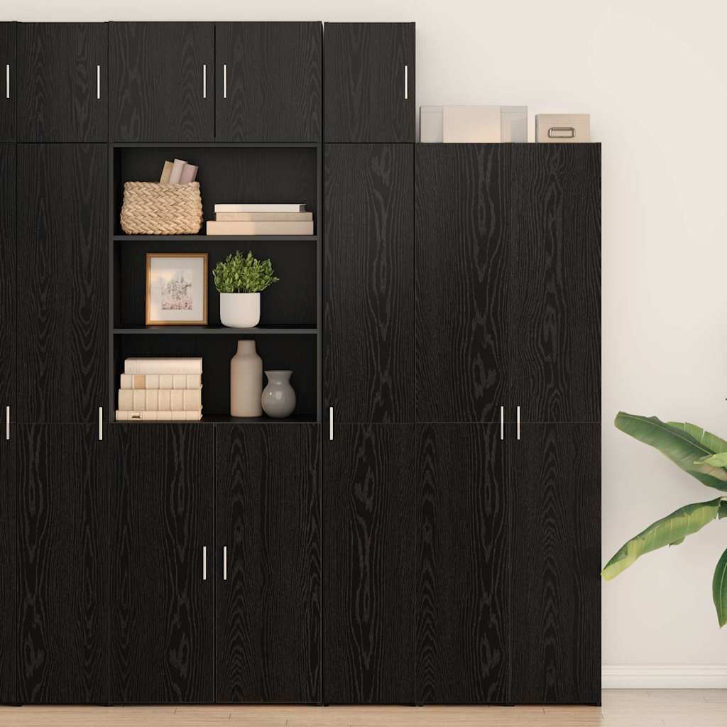 Wandkast Zwart Eiken 30 x 42,5 x 39,5 cm Bewerkt hout is nu te koop bij PeponiXL, paradijselijk wonen!