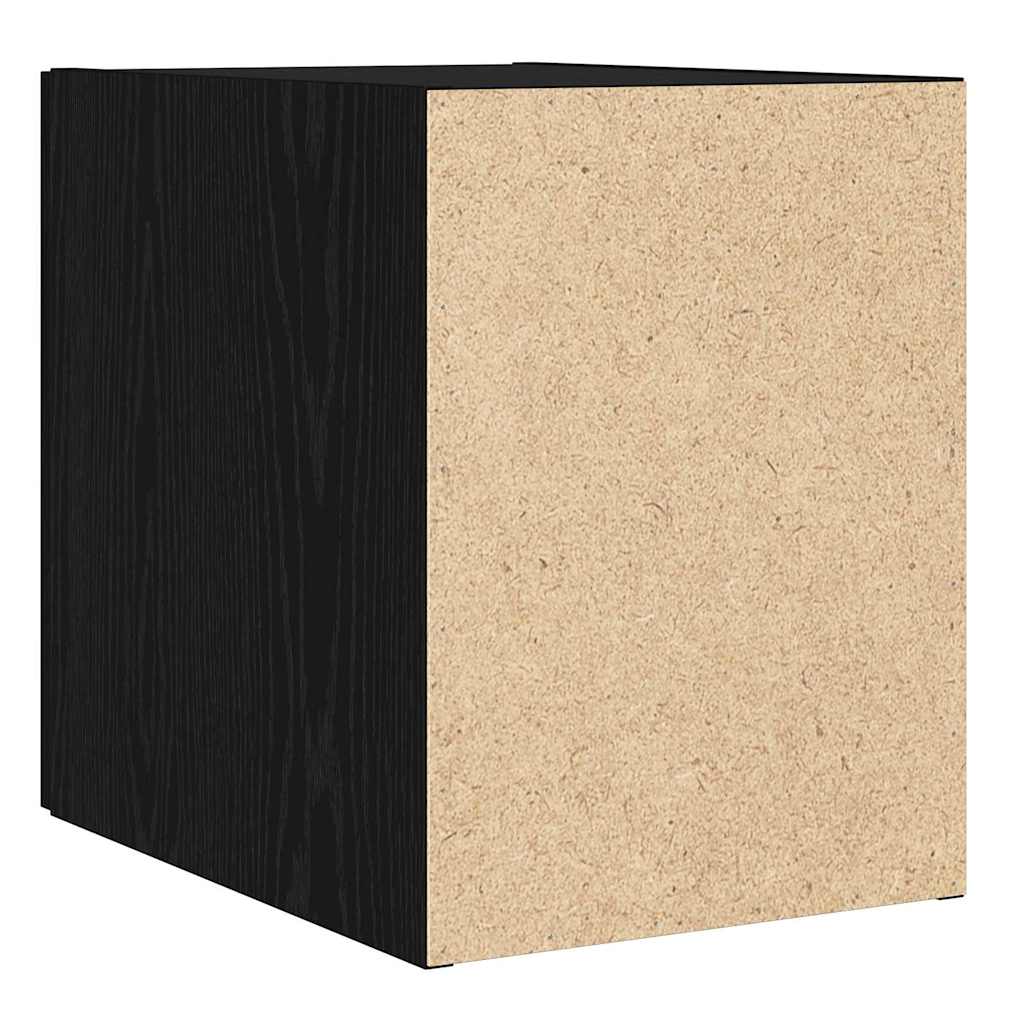 Wandkast Zwart Eiken 30 x 42,5 x 39,5 cm Bewerkt hout is nu te koop bij PeponiXL, paradijselijk wonen!