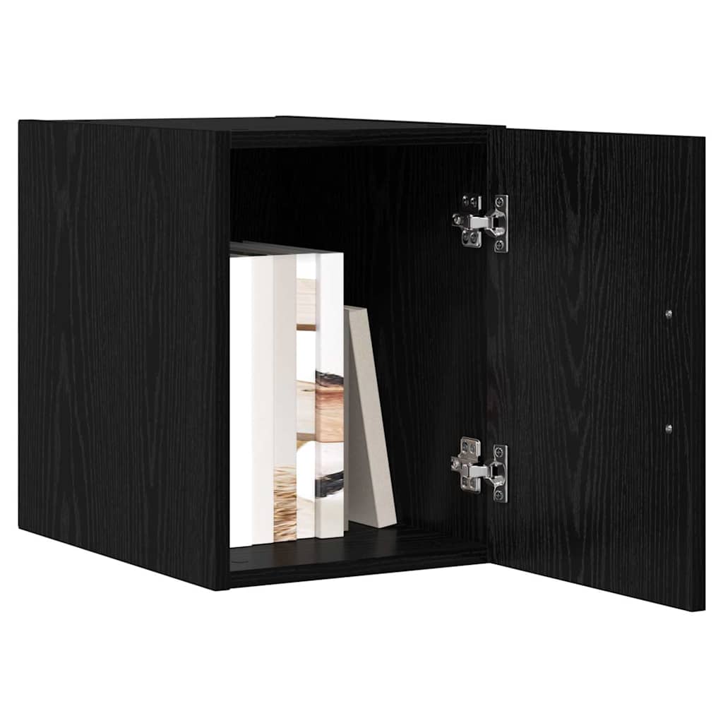 Wandkast Zwart Eiken 30 x 42,5 x 39,5 cm Bewerkt hout is nu te koop bij PeponiXL, paradijselijk wonen!