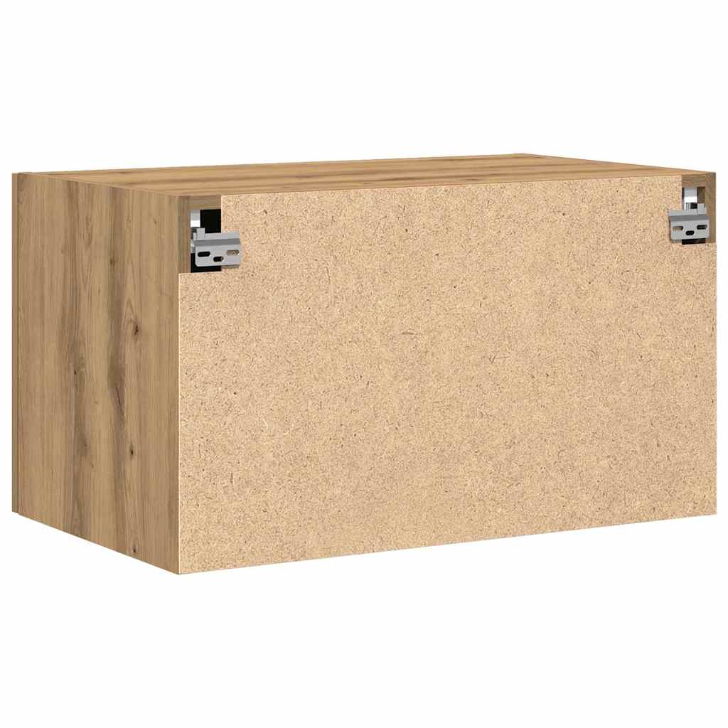 Wandkast artisanaal eikenkleurig 70 x 42.5 x 40 cm Bewerkt hout is nu te koop bij PeponiXL, paradijselijk wonen!