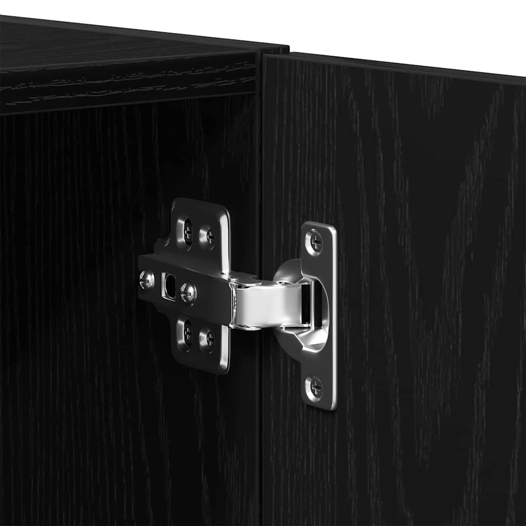 Wandkast Zwart eiken 70 x 42.5 x 40 cm Bewerkt hout is nu te koop bij PeponiXL, paradijselijk wonen!