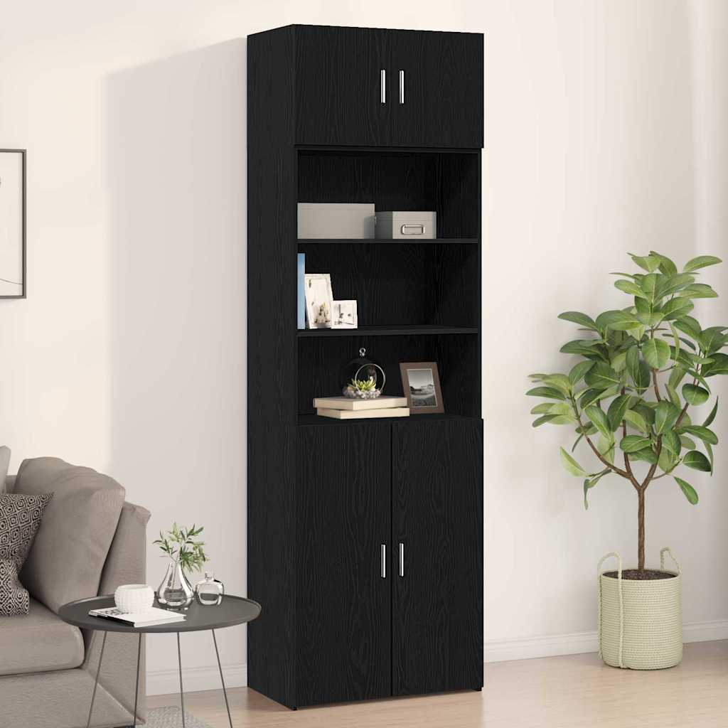 Wandkast Zwart eiken 70 x 42.5 x 40 cm Bewerkt hout is nu te koop bij PeponiXL, paradijselijk wonen!