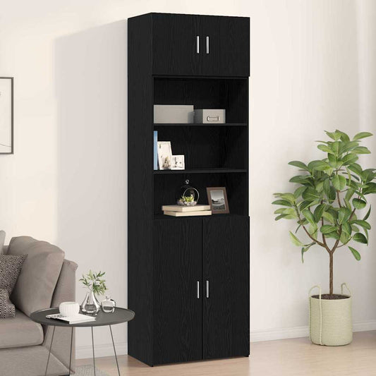 Wandkast Zwart eiken 70 x 42.5 x 40 cm Bewerkt hout is nu te koop bij PeponiXL, paradijselijk wonen!