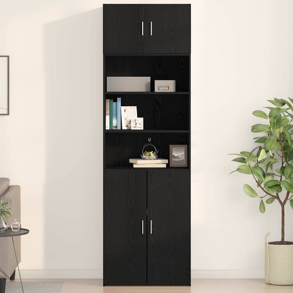 Wandkast Zwart eiken 70 x 42.5 x 40 cm Bewerkt hout is nu te koop bij PeponiXL, paradijselijk wonen!
