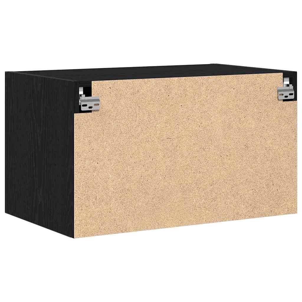 Wandkast Zwart eiken 70 x 42.5 x 40 cm Bewerkt hout is nu te koop bij PeponiXL, paradijselijk wonen!