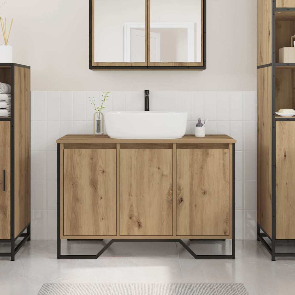 Badkamertenk te kast Artisan Eiken 91 x 35 x 60 cm Bewerkt hout is nu te koop bij PeponiXL, paradijselijk wonen!