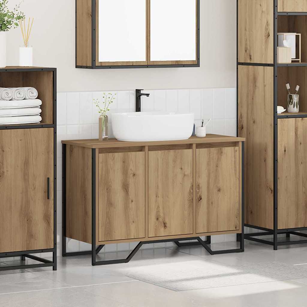 Badkamertenk te kast Artisan Eiken 91 x 35 x 60 cm Bewerkt hout is nu te koop bij PeponiXL, paradijselijk wonen!