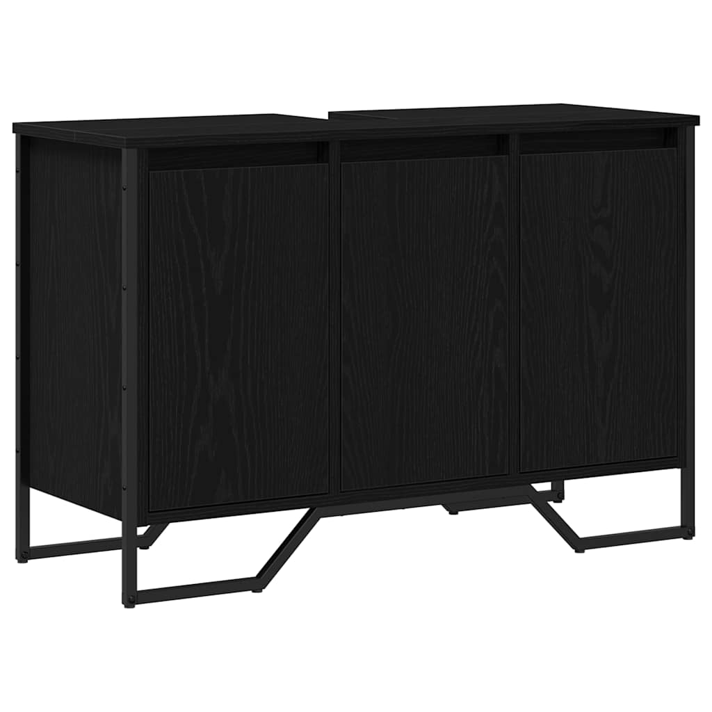 Badkamertenk te kast Zwart Eiken 91 x 35 x 60 cm Bewerkt hout is nu te koop bij PeponiXL, paradijselijk wonen!