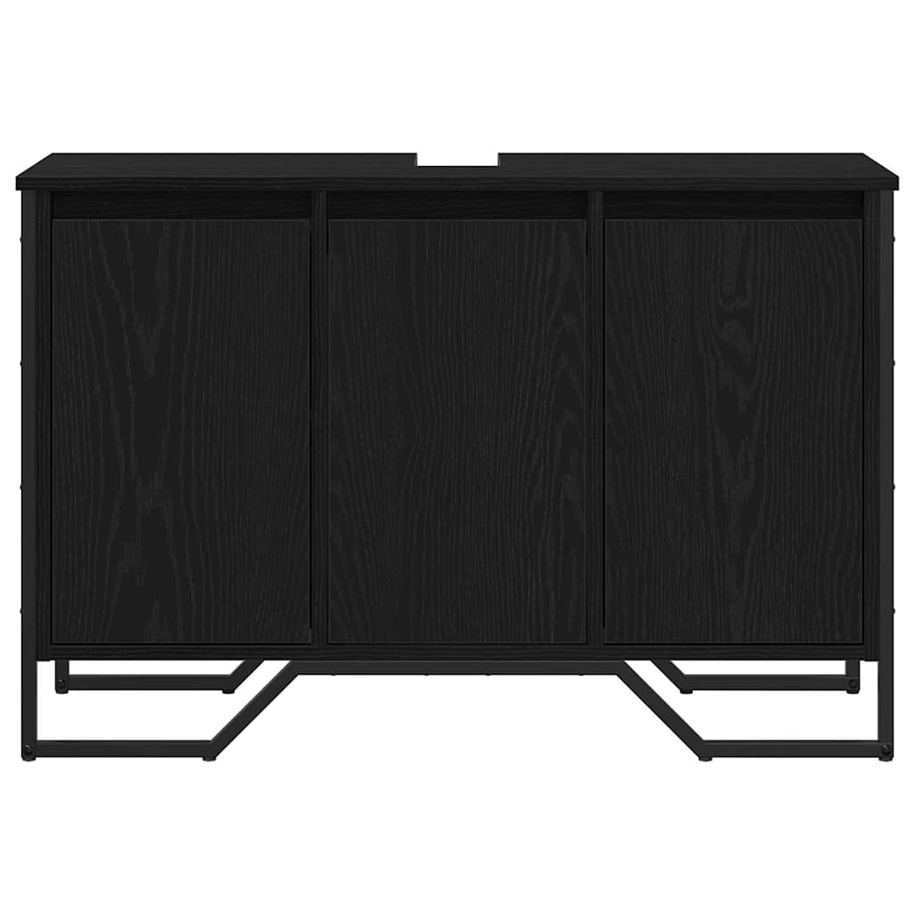 Badkamertenk te kast Zwart Eiken 91 x 35 x 60 cm Bewerkt hout is nu te koop bij PeponiXL, paradijselijk wonen!