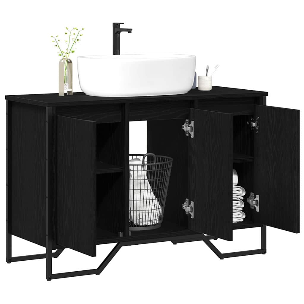 Badkamertenk te kast Zwart Eiken 91 x 35 x 60 cm Bewerkt hout is nu te koop bij PeponiXL, paradijselijk wonen!