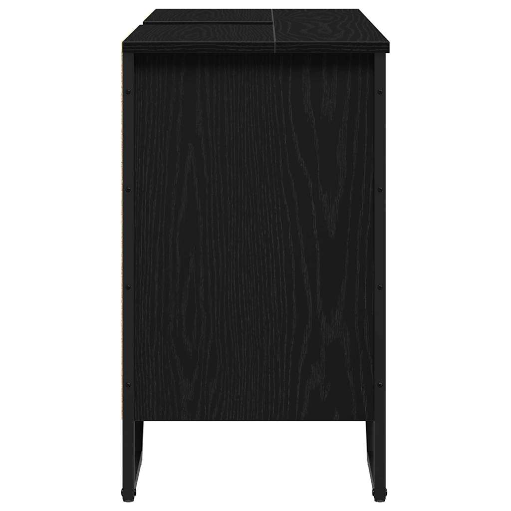 Badkamertenk te kast Zwart Eiken 91 x 35 x 60 cm Bewerkt hout is nu te koop bij PeponiXL, paradijselijk wonen!