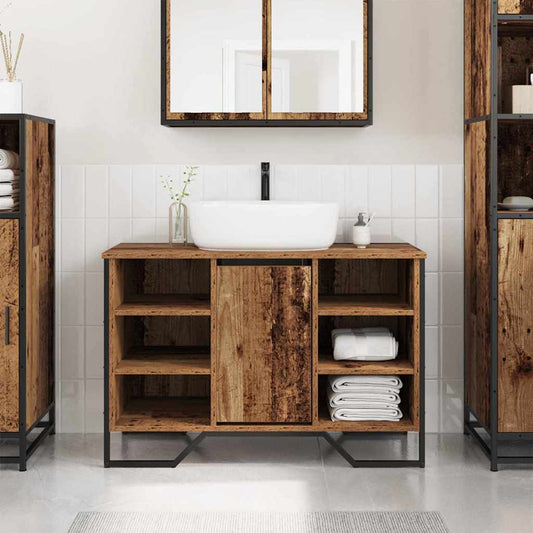 Badkamertenk te kast Oud Hout 91 x 35 x 60 cm Bewerkt hout is nu te koop bij PeponiXL, paradijselijk wonen!