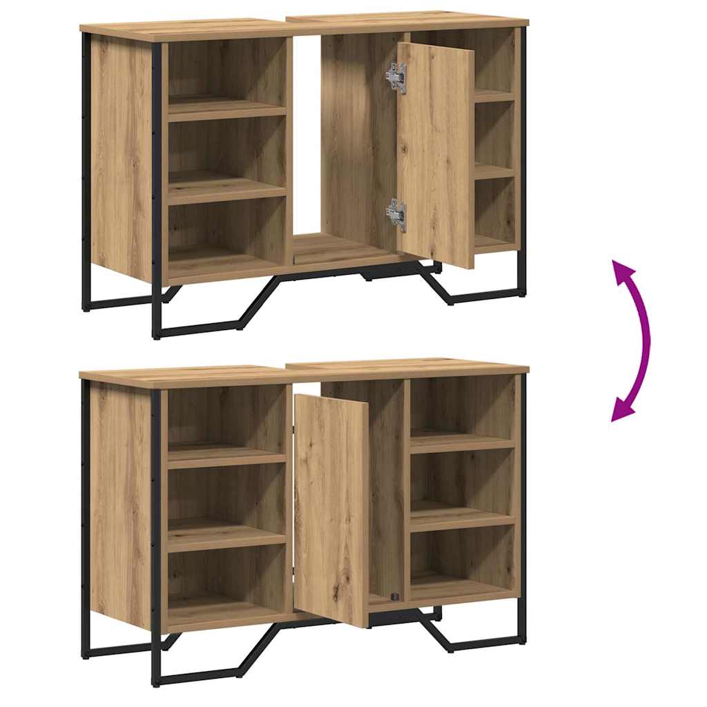 Badkamertenk te kast Artisan Eiken 91 x 35 x 60 cm Bewerkt hout is nu te koop bij PeponiXL, paradijselijk wonen!