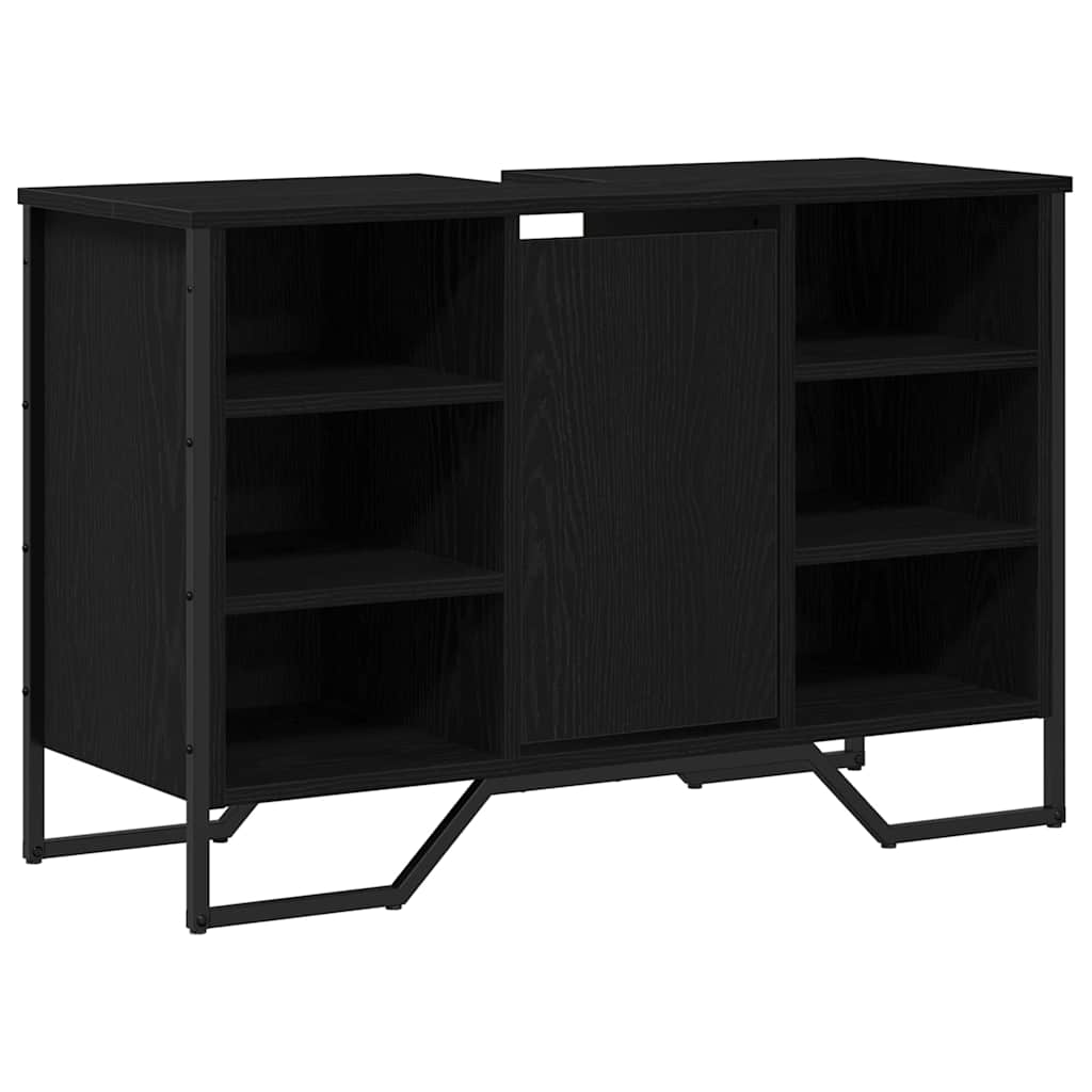 Badkamertenk te kast Zwart Eiken 91 x 35 x 60 cm Bewerkt hout is nu te koop bij PeponiXL, paradijselijk wonen!