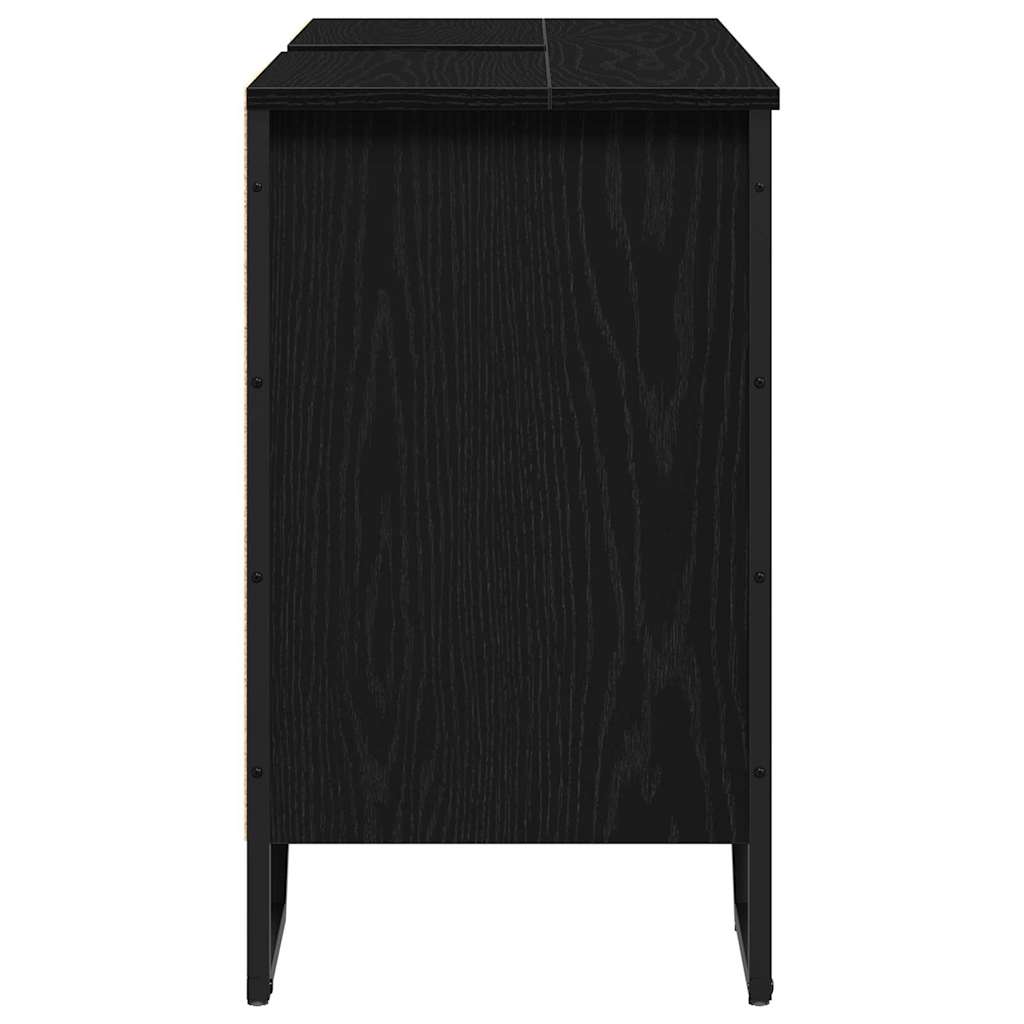 Badkamertenk te kast Zwart Eiken 91 x 35 x 60 cm Bewerkt hout is nu te koop bij PeponiXL, paradijselijk wonen!