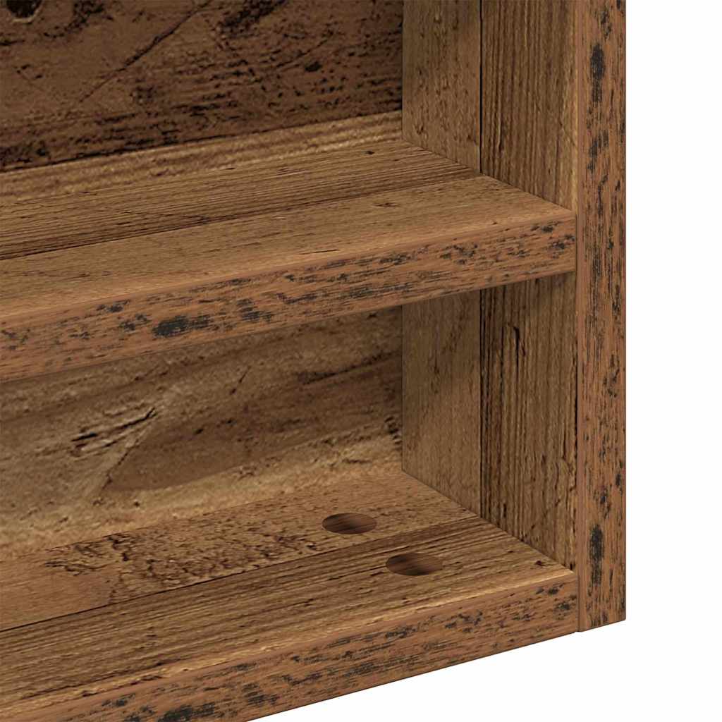 Vitrinekast met plank Oudhout 100 x 8,5 x 75 cm Bewerkt hout is nu te koop bij PeponiXL, paradijselijk wonen!