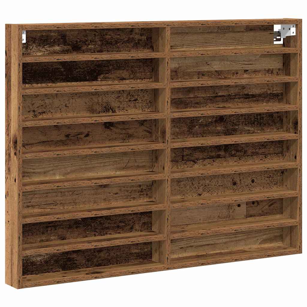 Vitrinekast met plank Oudhout 100 x 8,5 x 75 cm Bewerkt hout is nu te koop bij PeponiXL, paradijselijk wonen!