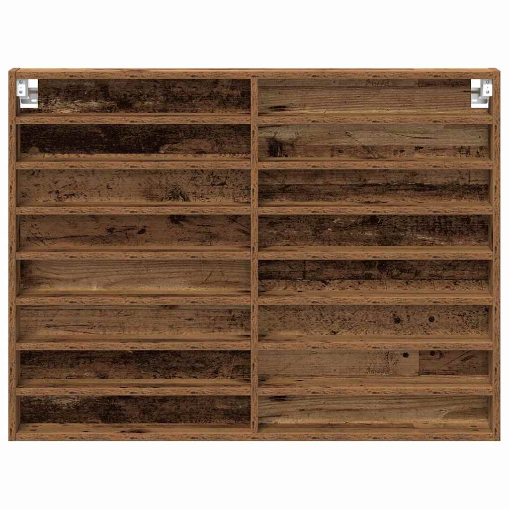 Vitrinekast met plank Oudhout 100 x 8,5 x 75 cm Bewerkt hout is nu te koop bij PeponiXL, paradijselijk wonen!