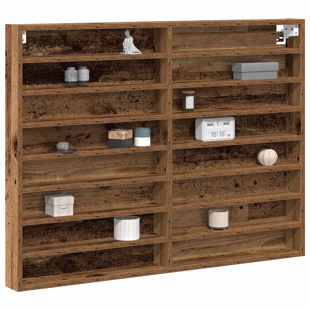 Vitrinekast met plank Oudhout 100 x 8,5 x 75 cm Bewerkt hout is nu te koop bij PeponiXL, paradijselijk wonen!