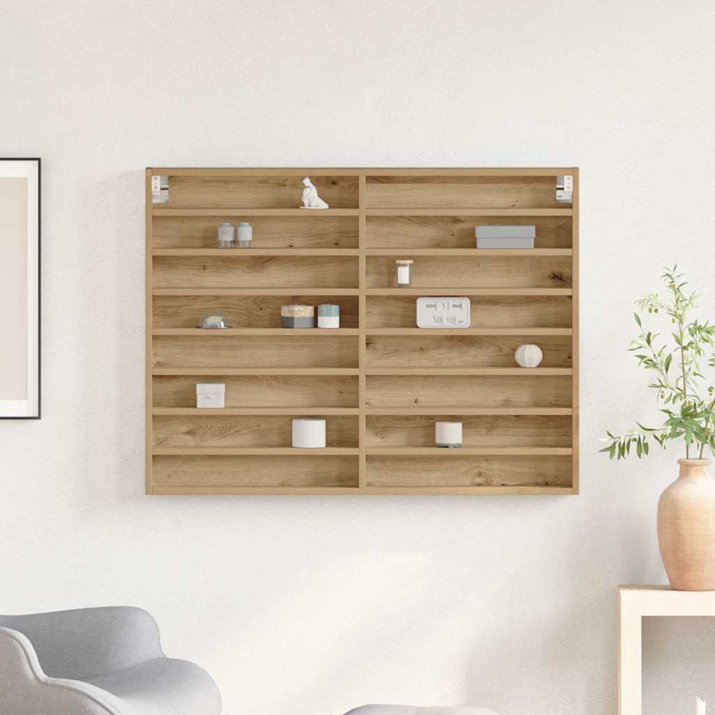 Vitrinekast Artisan Eiken 100 x 8,5 x 75 cm Bewerkt hout is nu te koop bij PeponiXL, paradijselijk wonen!