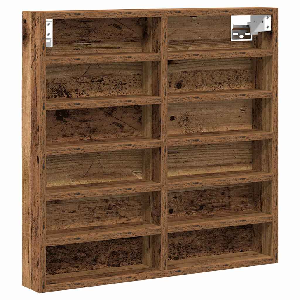 Vitrinekast met plank Oudhout 60 x 8,5 x 58 cm Bewerkt hout is nu te koop bij PeponiXL, paradijselijk wonen!