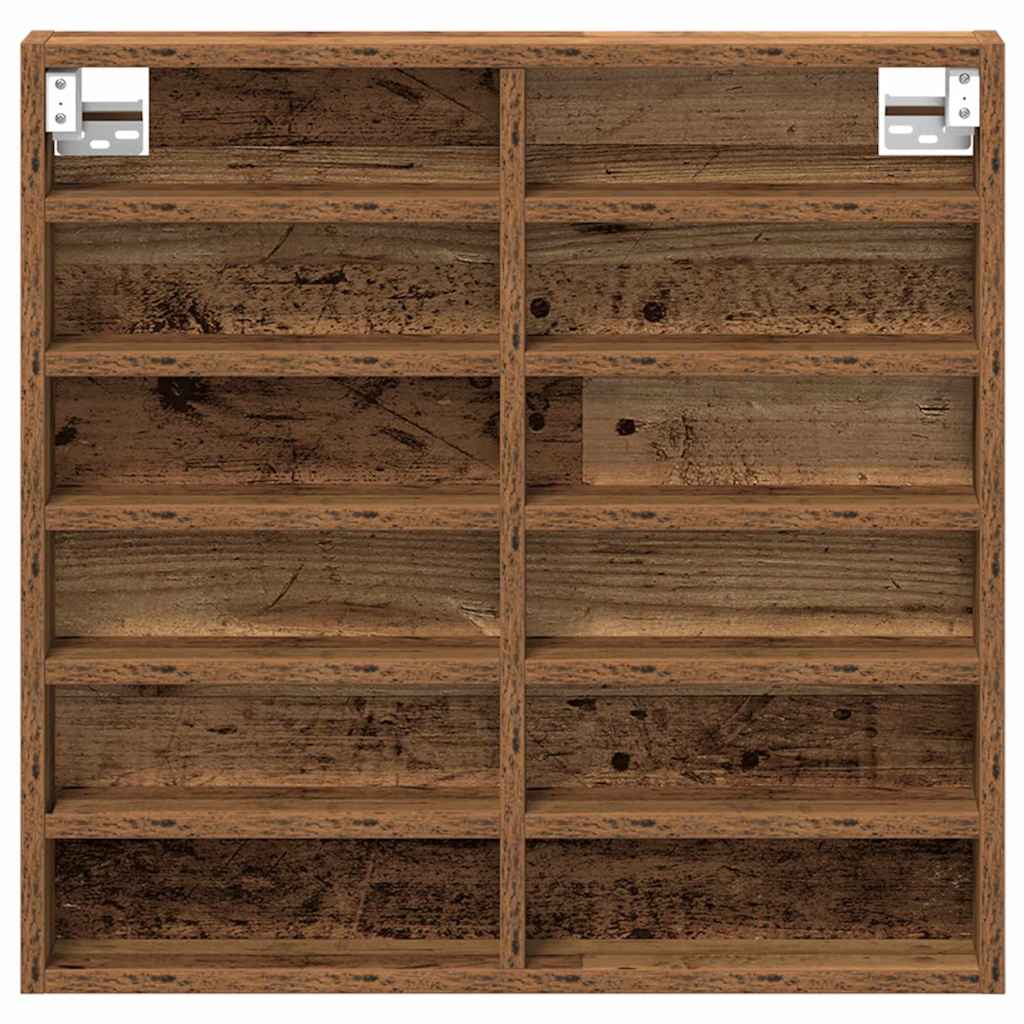 Vitrinekast met plank Oudhout 60 x 8,5 x 58 cm Bewerkt hout is nu te koop bij PeponiXL, paradijselijk wonen!
