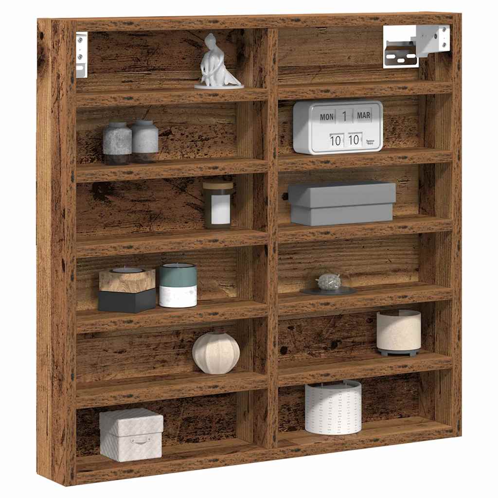 Vitrinekast met plank Oudhout 60 x 8,5 x 58 cm Bewerkt hout is nu te koop bij PeponiXL, paradijselijk wonen!