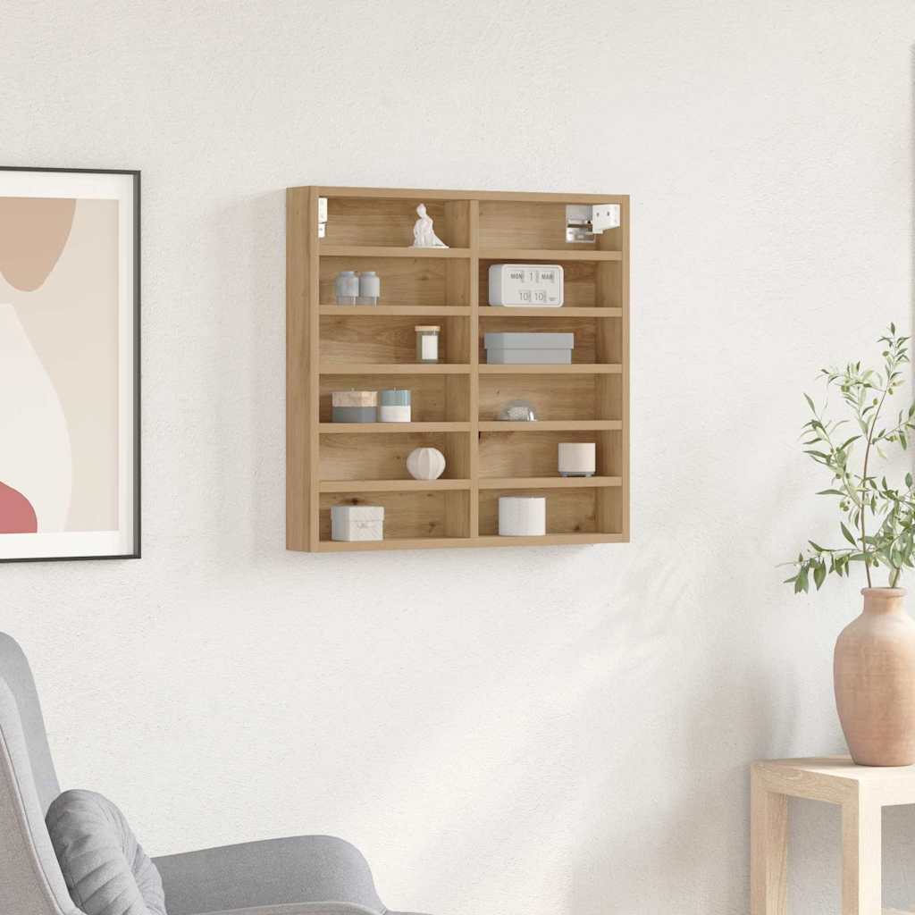 Vitrinekast Artisan Eiken 60 x 8,5 x 58 cm Bewerkt hout is nu te koop bij PeponiXL, paradijselijk wonen!