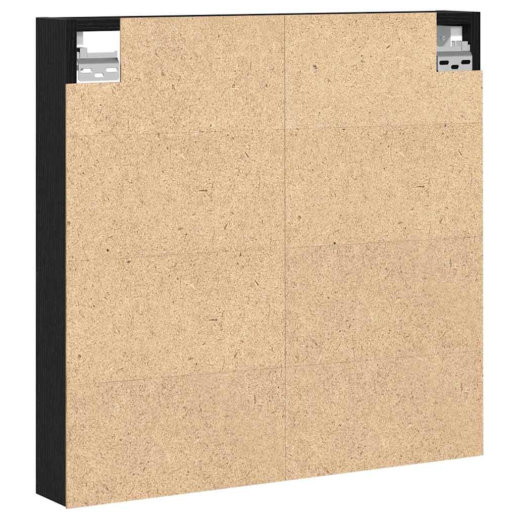 Vitrinekast met plank Zwart Eiken 60 x 8,5 x 58 cm Bewerkt hout is nu te koop bij PeponiXL, paradijselijk wonen!