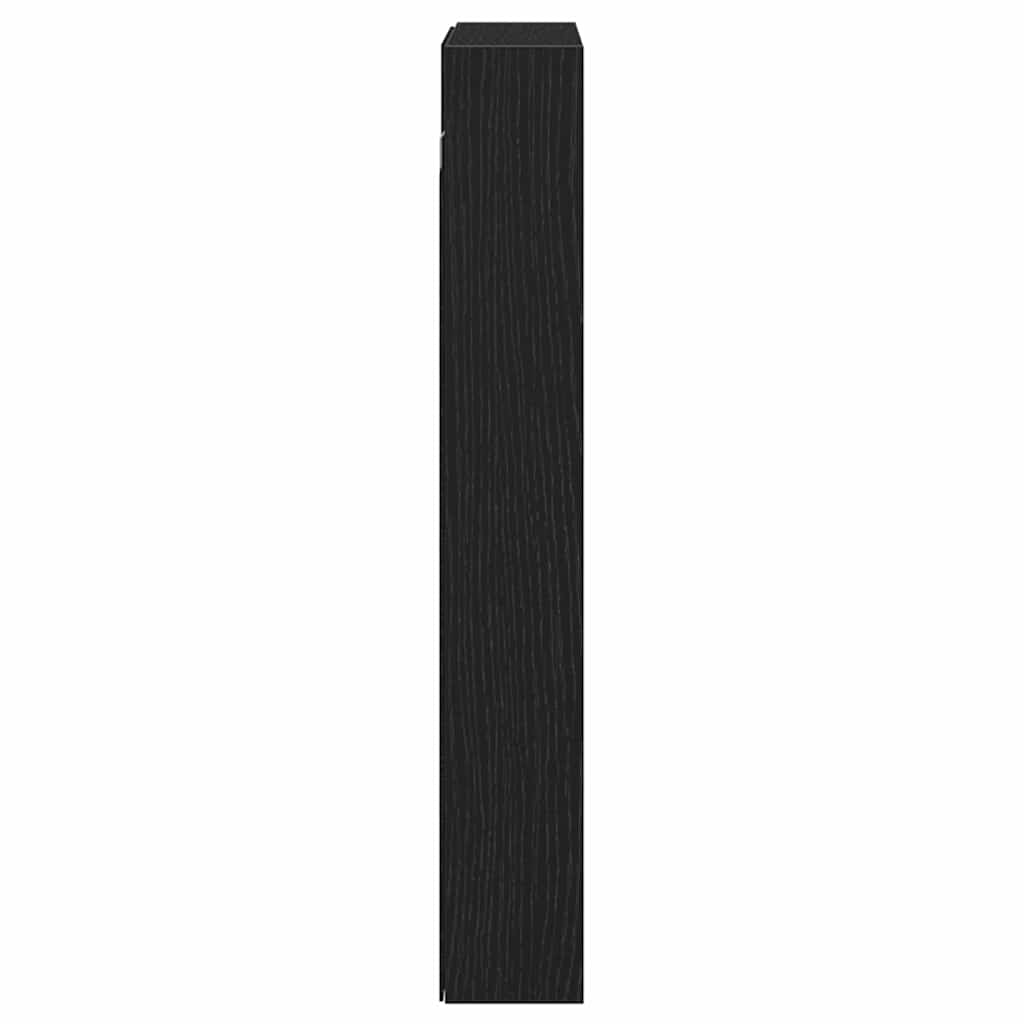 Vitrinekast met plank Zwart Eiken 60 x 8,5 x 58 cm Bewerkt hout is nu te koop bij PeponiXL, paradijselijk wonen!