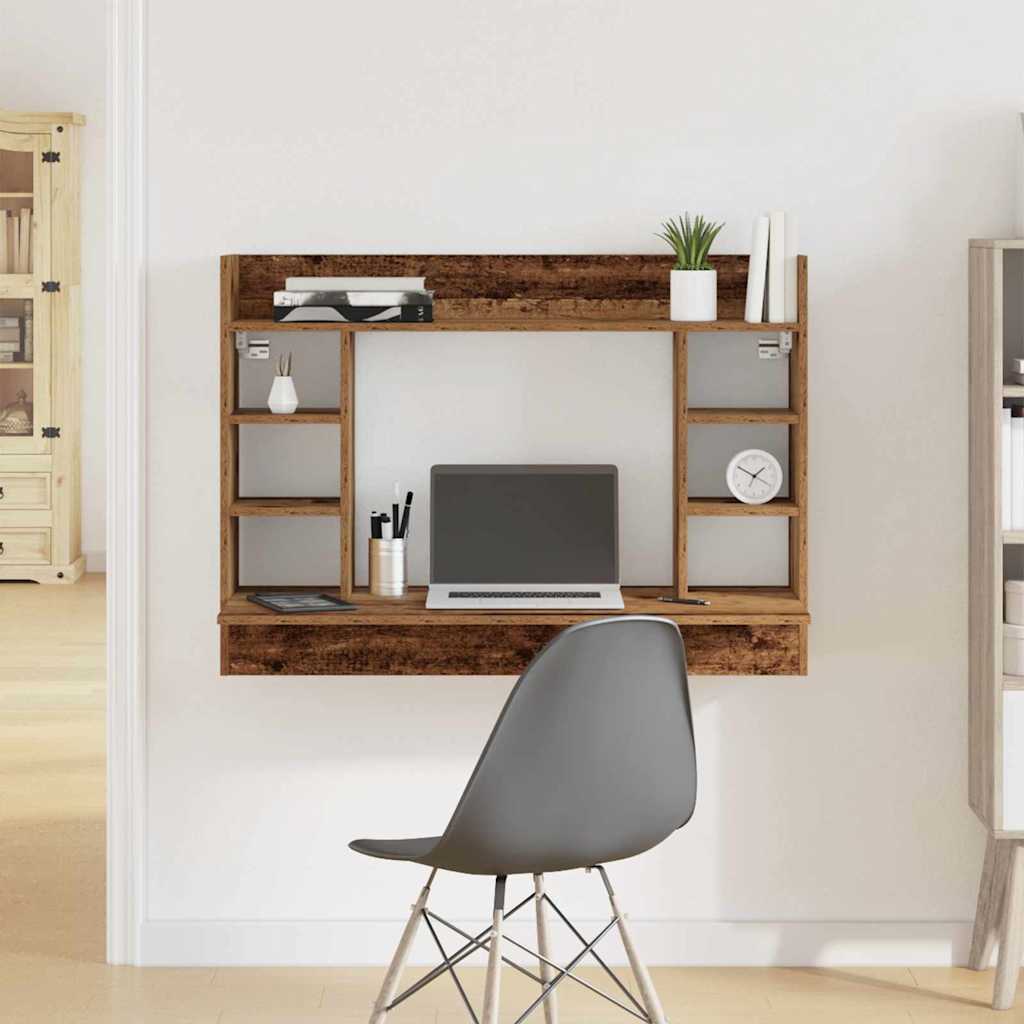 Aan de muur bevestigd bureau Oud hout 105 x 48 x 75 cm is nu te koop bij PeponiXL, paradijselijk wonen!