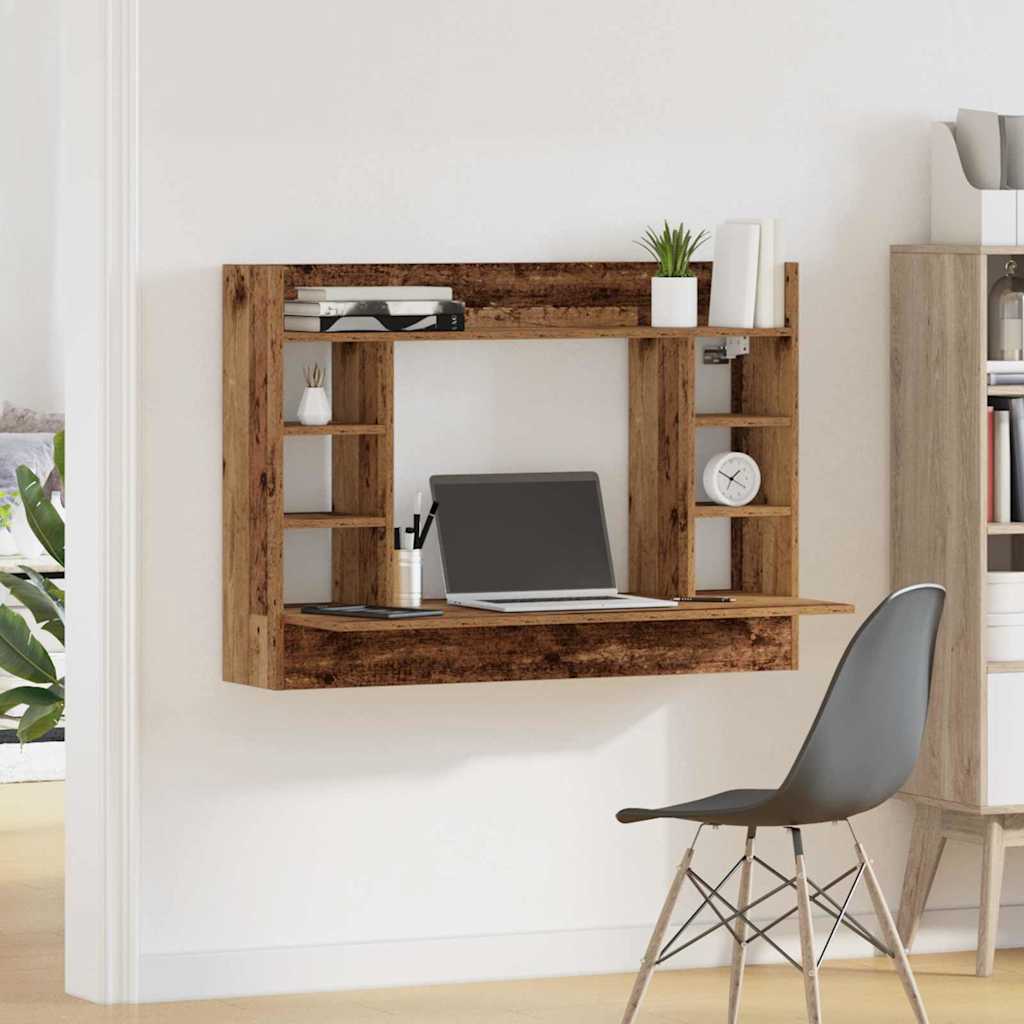Aan de muur bevestigd bureau Oud hout 105 x 48 x 75 cm is nu te koop bij PeponiXL, paradijselijk wonen!