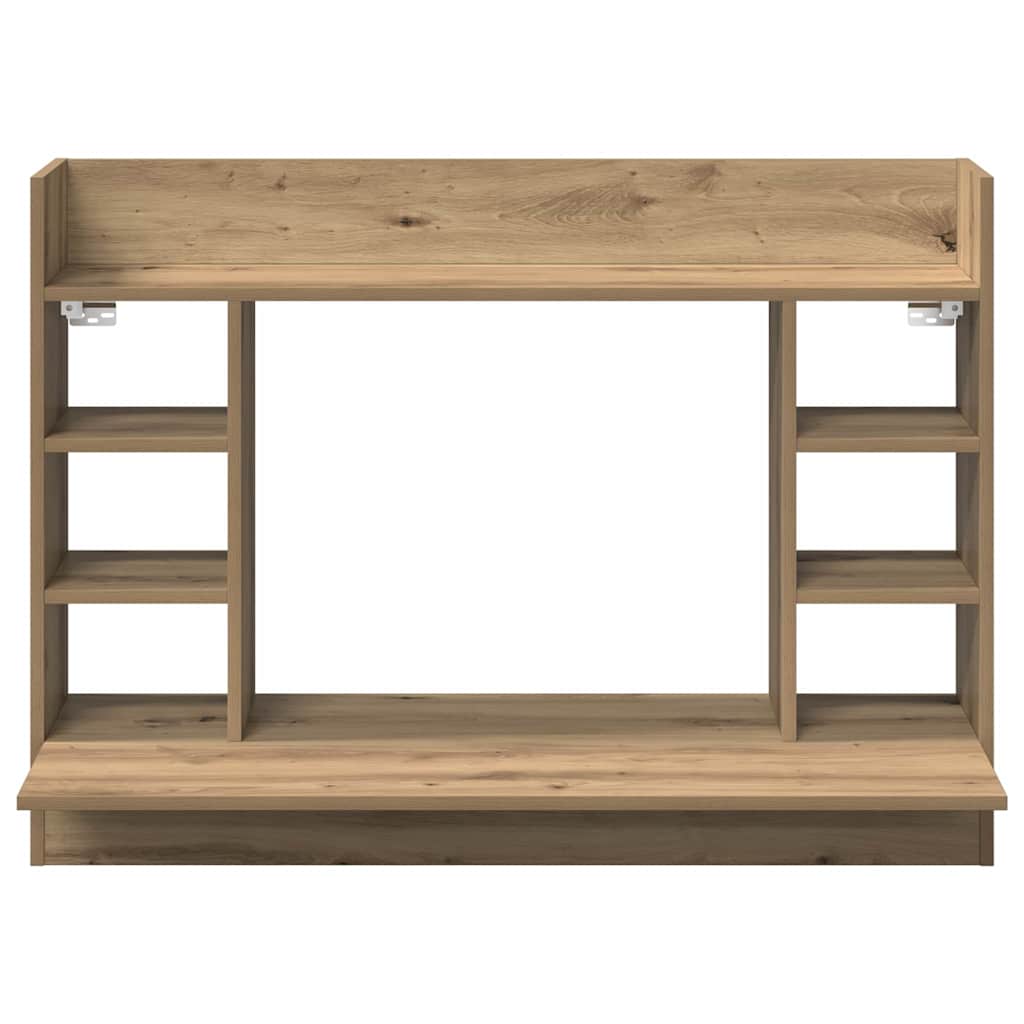 Aan de muur bevestigd bureau met plank artisanaal eikenkleurig is nu te koop bij PeponiXL, paradijselijk wonen!