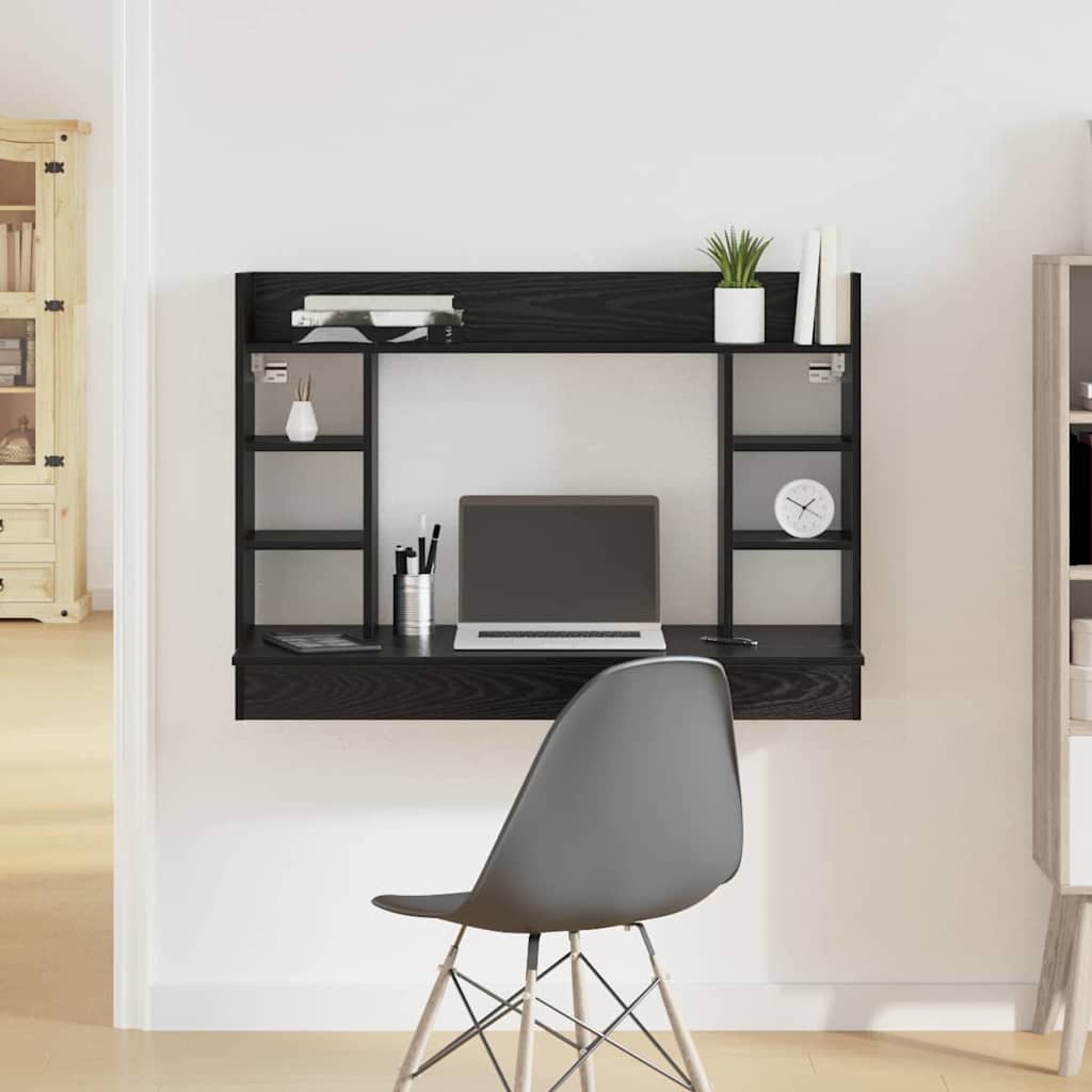 Aan de muur bevestigd bureau Zwart eiken 105 x 48 x 75 cm is nu te koop bij PeponiXL, paradijselijk wonen!
