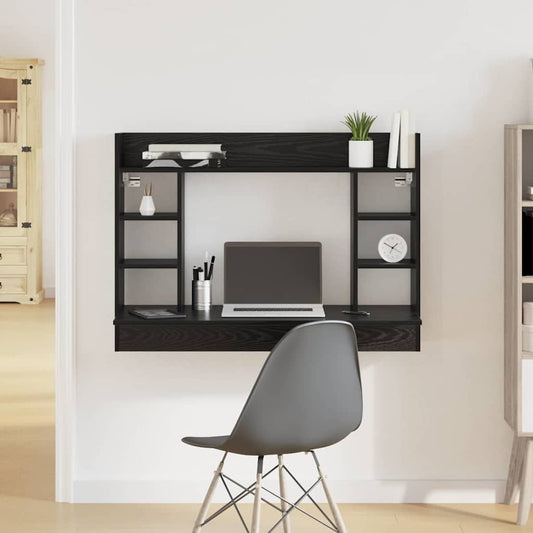Aan de muur bevestigd bureau Zwart eiken 105 x 48 x 75 cm is nu te koop bij PeponiXL, paradijselijk wonen!