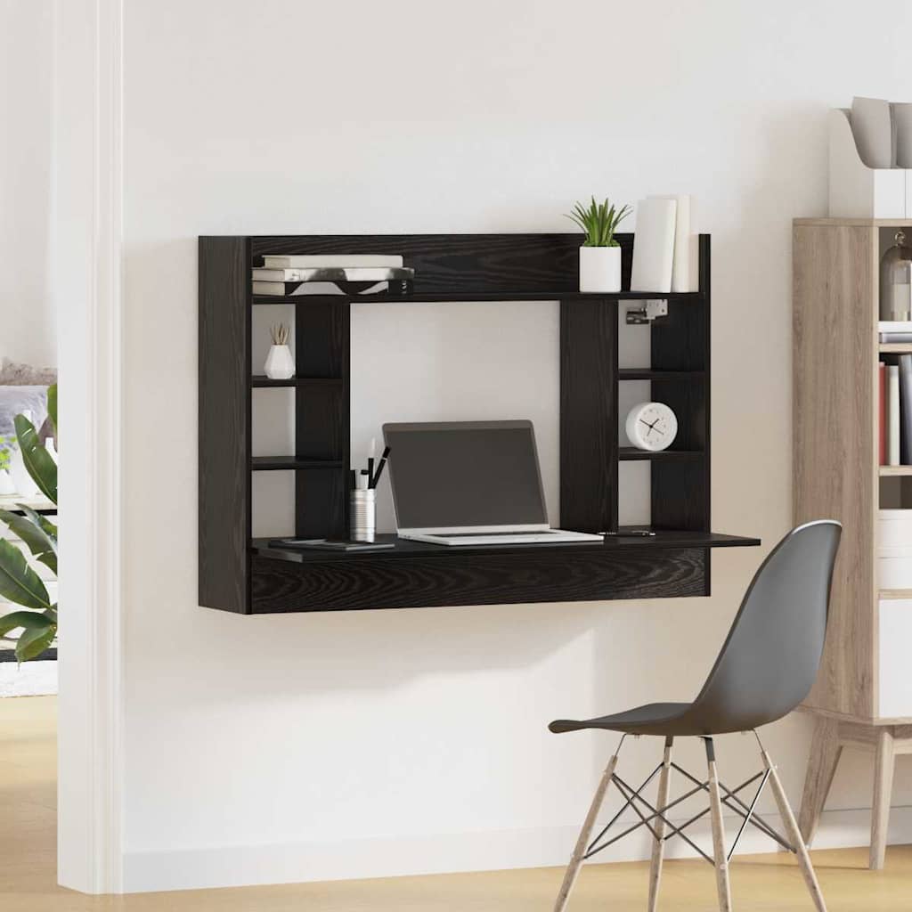 Aan de muur bevestigd bureau Zwart eiken 105 x 48 x 75 cm is nu te koop bij PeponiXL, paradijselijk wonen!