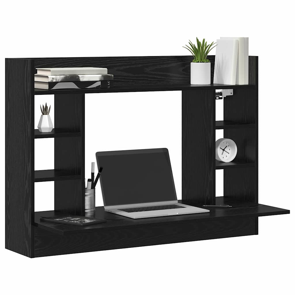 Aan de muur bevestigd bureau Zwart eiken 105 x 48 x 75 cm is nu te koop bij PeponiXL, paradijselijk wonen!