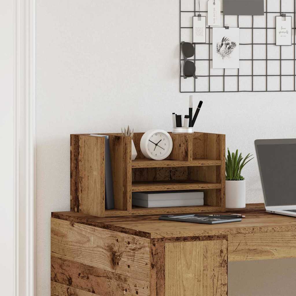 Bureau Organizer Oudhout 44,5 x 24 x 25 cm Bewerkt hout is nu te koop bij PeponiXL, paradijselijk wonen!
